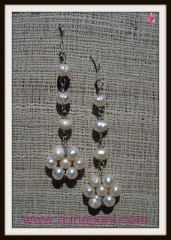Pendientes de plata y perlas naturales de agua dulce
