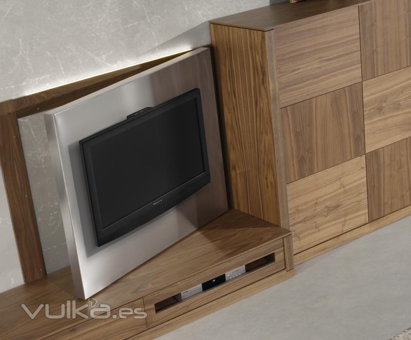 Panel TV. Inox giratorio