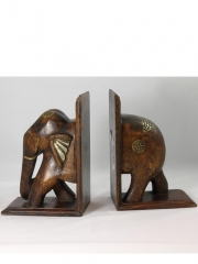 Articulos decorativos de madera sujeta libros madera elefante oasisdecorcom