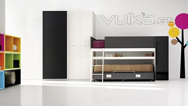 Muebles juveniles minimalistas con vinilos decorativos