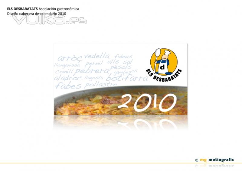 ELS DESBARATATS Asociación gastronómica. Diseño cabecera de calendario 2010