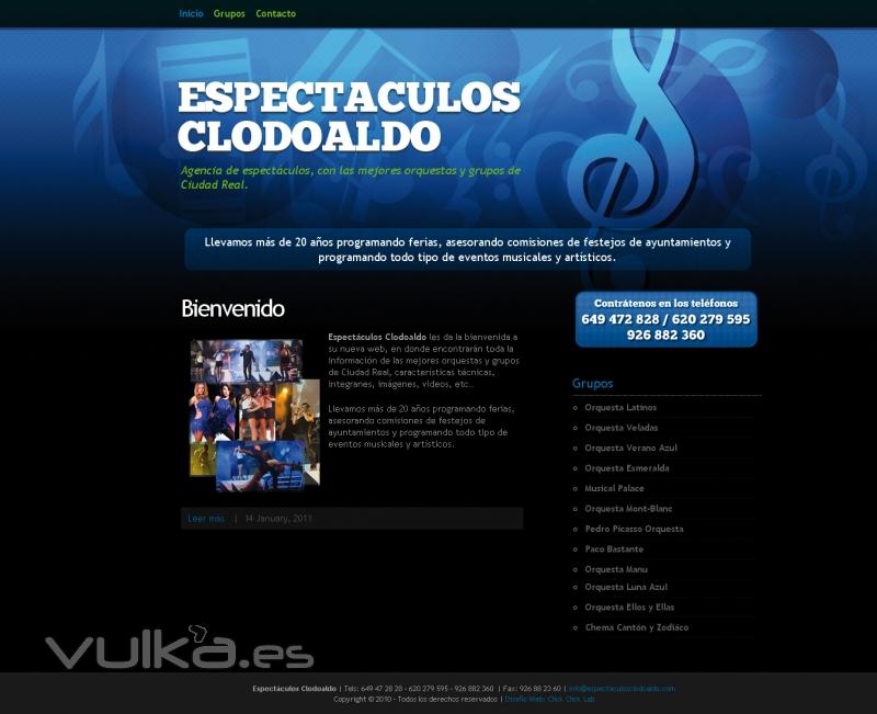 Diseño Web Ciudad Real, Espectaculos Clodoaldo