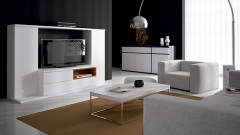 Muebles en color blanco del catalogo de salon lun