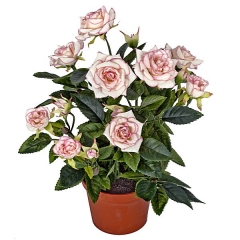 Planta artificial rosal mini rosa  en lallimonacom