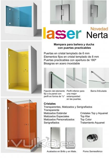 Nueva Mampara para el baño: Nerta de Lasser, doble apertura puertas