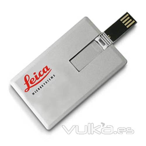 Memoria USB formato tarjeta de crédito Carcasa metalizada color plata Ref. SILVER