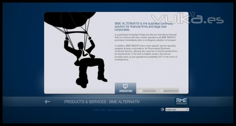 Diseño web, desarrollo Flash, animación, actionScript, datos dinámicos : www.bmeinnova.com