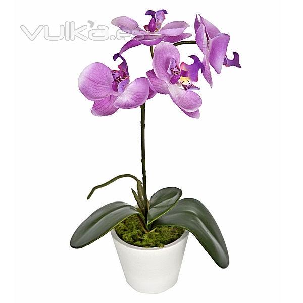 Planta artificial flores orquidea lila en lallimona.com