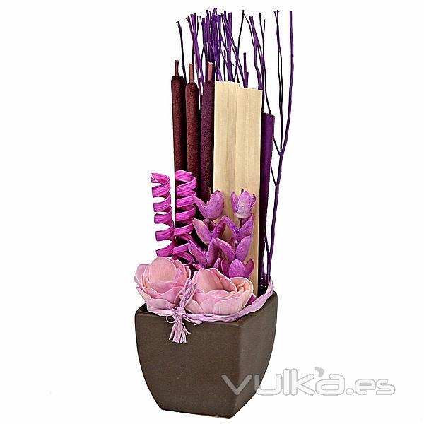 Arreglo floral cuadrado malva en lallimona.com