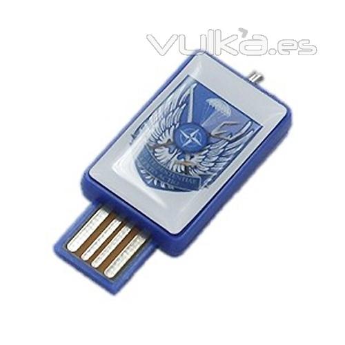 Memoria USB rectangular sin capuchón. Impresión  gota de resina . Desde 1 hasta 16 Gb. Ref USBCLI3