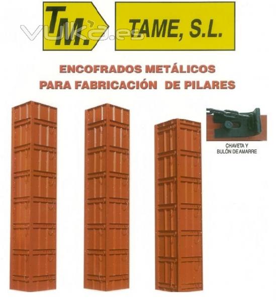 Encofrados rectos para ejecución de pilas, pilares y columnas rectangulares. Encofrado metálico. 