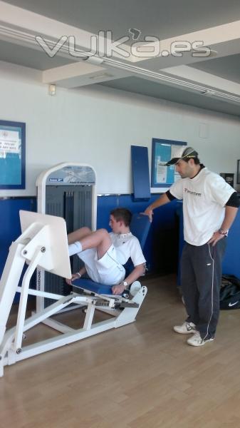 Trabajando piernas con david