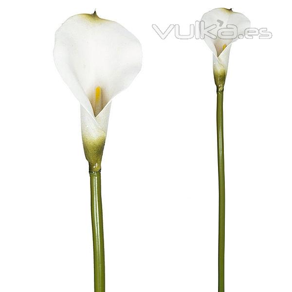 Flor artificial cala pequeña blanca en lallimona.com detalle1