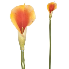 Flor artificial cala pequena naranja en lallimonacom detalle1