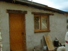 Puerta y ventana de aluminio imitacion madera