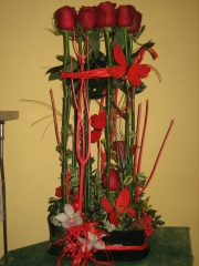Centro floral, decoracion con flores de allium floristeria