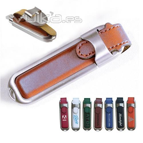 Memoria USB de piel (colores a escoger) Disponible desde 1 hasta 16Gb. Ref. USBPIE1