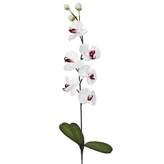 Rama artificial flores orquideas blancas cereza con hojas en lallimonacom