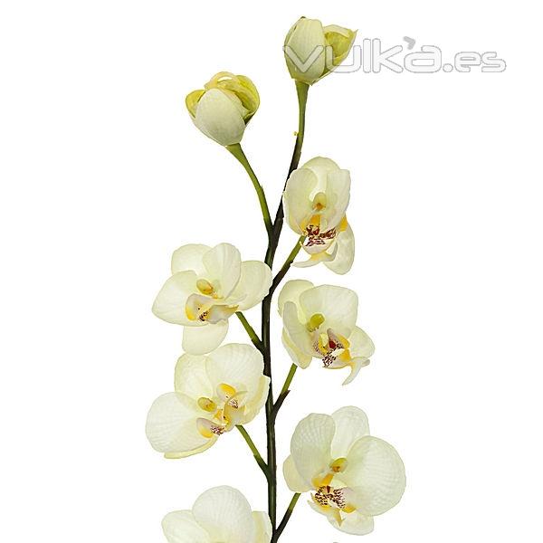 Rama artificial flores orquideas crema pequeñas con hojas en lallimona.com (detalle 1)