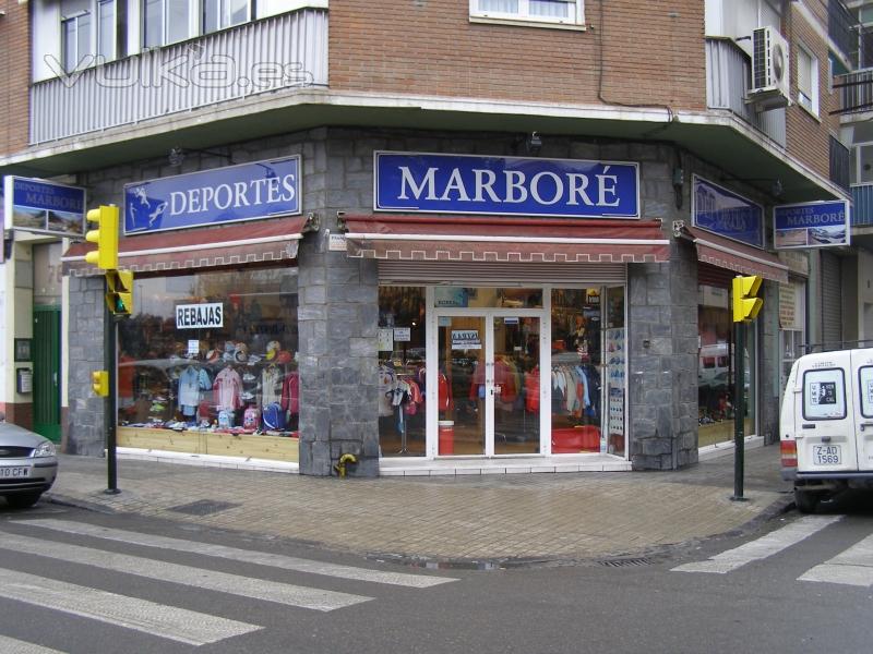 Deportes Marboré. Fachada tienda física