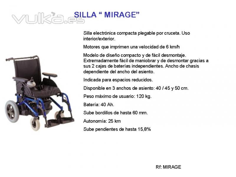 SILLA ELECTRÓNICA PLEGABLE POR CRUCETA