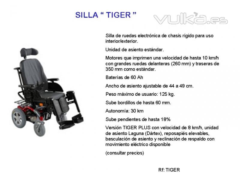 SILLA ELECTRÓNICA CHASIS FIJO TIGER