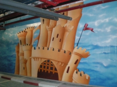 Detalle de mural en fachada camelot park marbella ´10