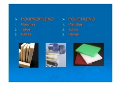 Materiales plasticos, materiales acrilicos: polipropileno (pp), polietileno (pe)