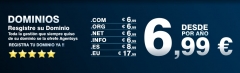 Dominios web desde 6,99 eur, 0,99 eur agentsys