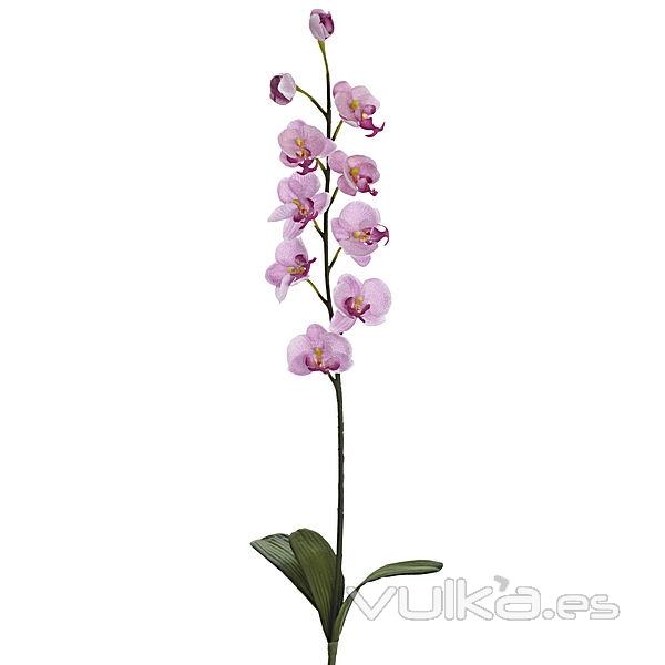 Rama artificial flores orquideas pequeñas lila con hojas en lallimona.com