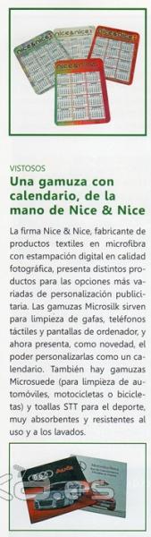 La revista publicidad & promoción, publicita las gamuzas Nice & Nice, una buena ópcion publicitaria