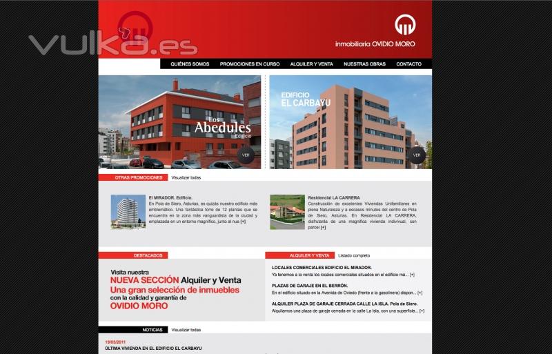 Web Inmobiliaria Ovidio Moro. www.ovidiomoro.es