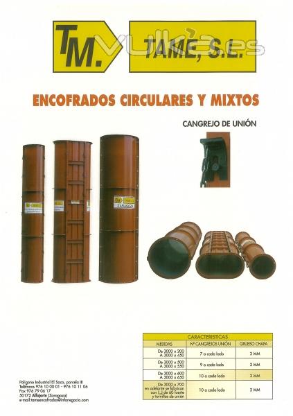 Encofrados circulares y encofrados mixtos para ejecución de pilares, columnas y pilas de estructuras