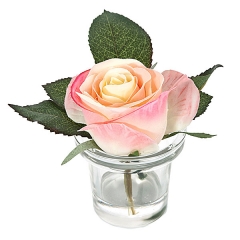 Arreglo floral rosa rosada maceta vidrio 12 en lallimonacom