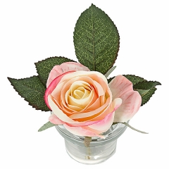 Arreglo floral rosa rosada maceta vidrio 12 en lallimonacom (detalle 1)