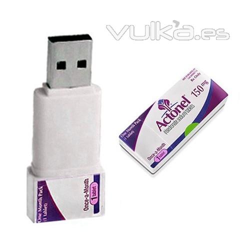 Memoria USB, modelo Funkey-PB. Desde 1 hasta 8 Gb. Personalizable 100% ambas caras. Ref. PZXSP23