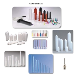 Gama de consumibles ( jeringas, embolos, cartuchos, agujas, mezcladores estaticos)