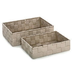 Panera de bano zinia beig set 2 rectangular en lallimonacom