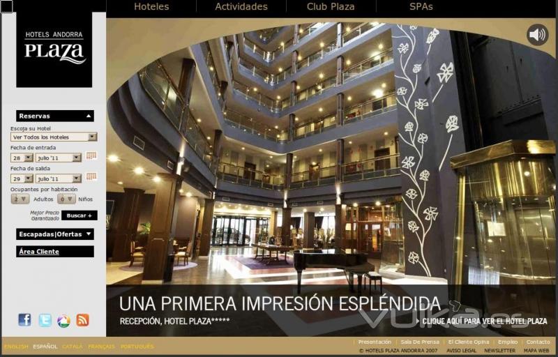 Sitio Web de Hoteles Plaza en Andorra alojado en nuestros servidores de hosting compartido.