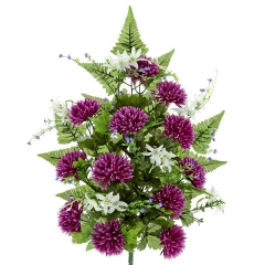 Ramo artificial de flores crisantemos minis violeta en lallimonacom