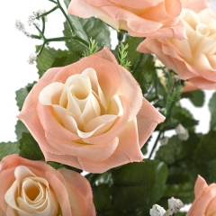 Ramo flores artificiales rosas salmon gypsophila 45 en lallimonacom (detalle 1)