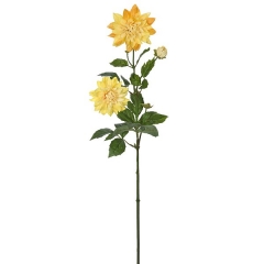 Flores artificiales rama con dalias artificiales amarillas 85 en lallimonacom