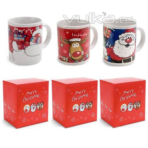 Taza tipo Mug, decorada con motivos navideños. Ref. MBZNV27