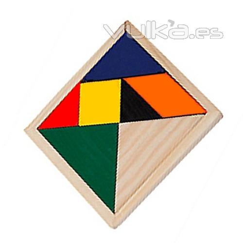 Tangram de bolsillo, fabricado en madera (Juego para adultos) Ref.  AZKNV2