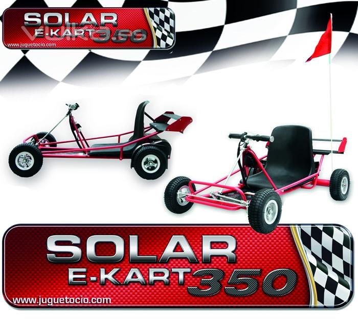 E-KART SOLAR ® 350W JUGUETOCIO. El e-kart motor eléctrico también carga energía a través de panel so