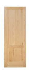 Puerta de madera de pino modelo machiembrado dos cuadros