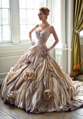 Cautivador vestido de novia linea princesa