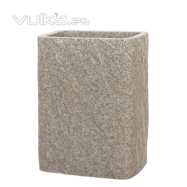 Accesorios baño. Vaso baño sand rectangular beige en lallimona.com