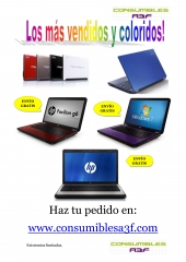 Los portatiles y netbooks mas vendidos y coloridos de consumibles a3f, wwwconsumiblesa3fcom