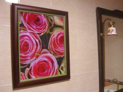 Cuadro de ceramica imagen de rosas enmarcado